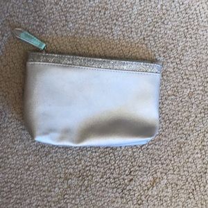 Ipsy cosmetic bag- Silver with glitter trim